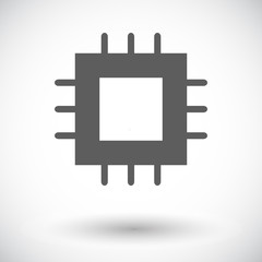 Electronic chip flat icon 2