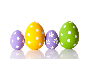 easter eggs isolated on white