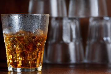 Glasses with whiskey