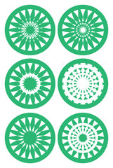 Abstract Nature-inspired Round Decorative Design Elements