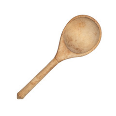 old wooden spoon isolated