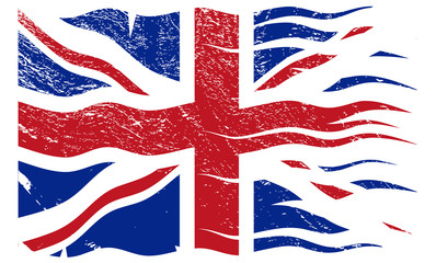 Wavy United Kingdom Flag Grunged © davidscar