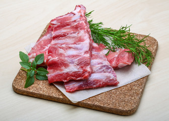 Raw pork ribs