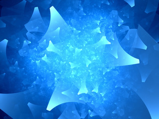 Fototapeta na wymiar Blue glowing shapes fractal