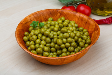 Green canned peas