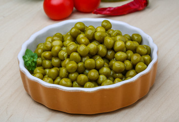 Green canned peas