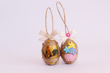 Easter eggs handmade eggs on willow
