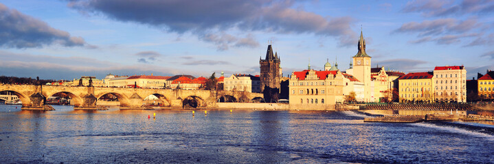 Fototapeta na wymiar Panoramic view of old town Prague, Czech Republic