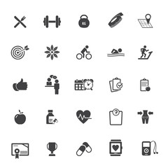 Fitness Icons set - set of fitness icons / amenities