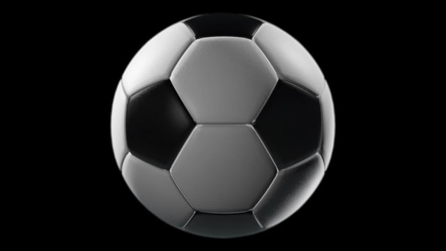 Soccer Ball, loop seamless, isolated black backgraund