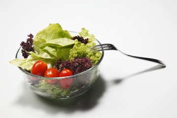 Close-up of a bowl of salad