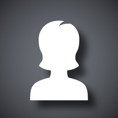 Female user icon, vector