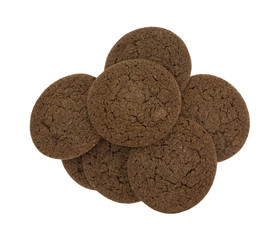 Chocolate cookies on a white background