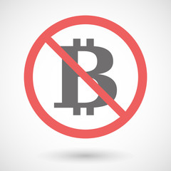Forbidden signal with a bit coin sign