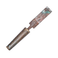 old rusty chisel isolated