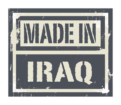 Abstract stamp or label with text Made in Iraq