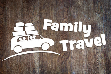 Concept of family travel by a car