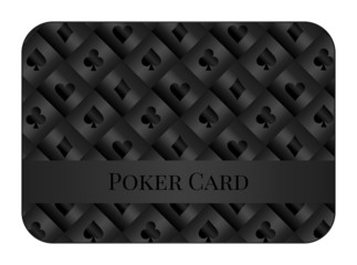 Black poker card with card symbol pattern