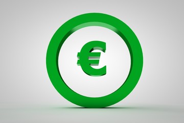 3d sign euro in green