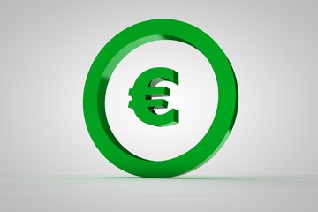 3d sign euro in green