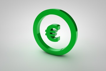 3d sign euro in green