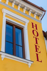 Aufschrift Hotel