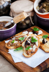 Mushroom and parmesan bruschetta