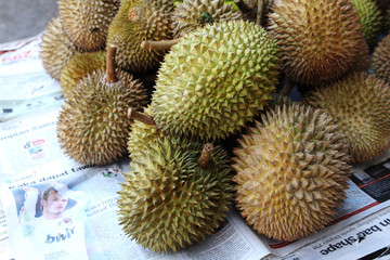 Durian fruit in street market