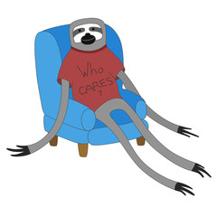 sloth in a chair
