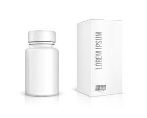 Medicine bottle on white background