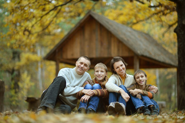 Fototapeta premium four in autumn forest
