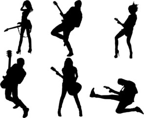 guitarists in silhouette