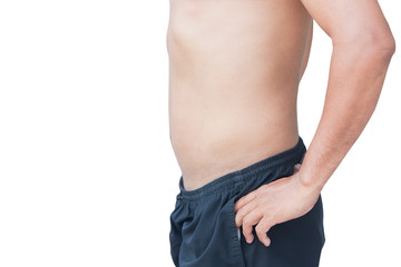 Naklejka premium Skinny young man posing fashion, anorexic look, slim body