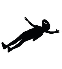 Tourist  woman silhouette with handbag and sunglasses