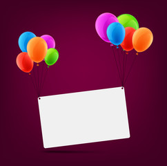 Celebrate card background with balloons.