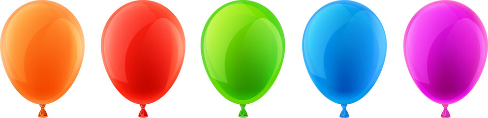 Set of realistic celebration balloons.