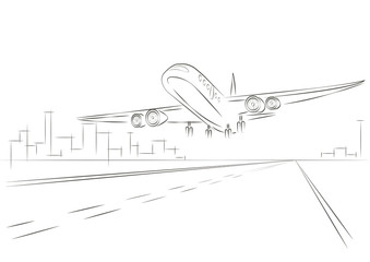 linear sketch plane taking off