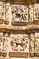 Detail of artwork at the Khajuraho temples
