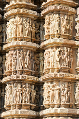 Detail of artwork at the Khajuraho temples