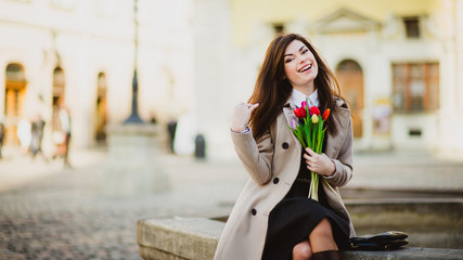 girl and flowers