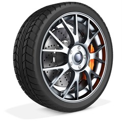 Obraz premium 3d detailed car wheel