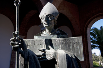 Statue des hl. Anselm in Sant'Anselmo (Aventin) in Rom, Italien