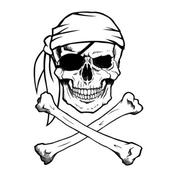 Jolly Roger pirate skull and crossbones