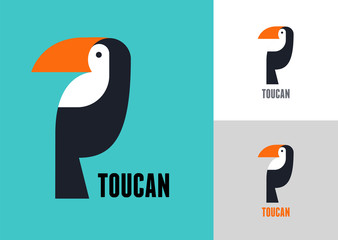 Tropical bird, vector toucan