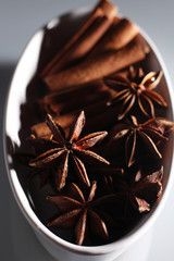 Cinnamon sticks with star anise