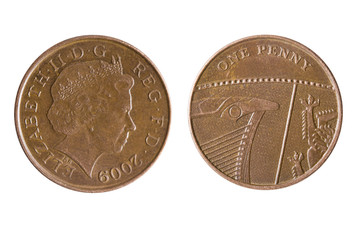 British One Penny Coin Reverse Showing