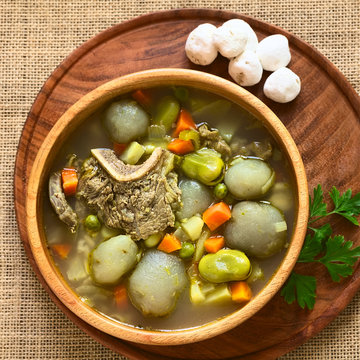 Bolivian traditional soup called Chairo de Tunta