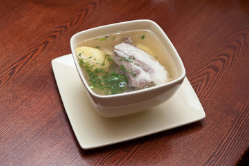 soup with lamb meat