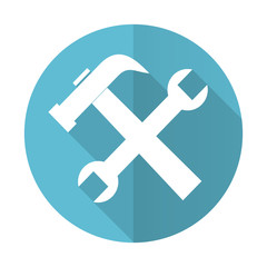 Fototapeta premium tools blue flat icon service sign
