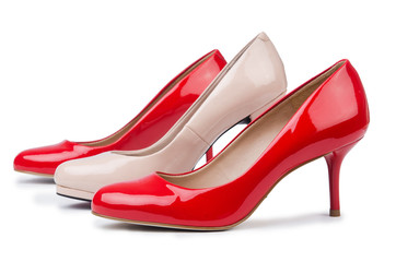 Set of shoes isolated on the white background